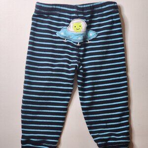 Carter’s Baby Boys Striped Space Alien Sweatpants – Blue/Black, Size 12 Months